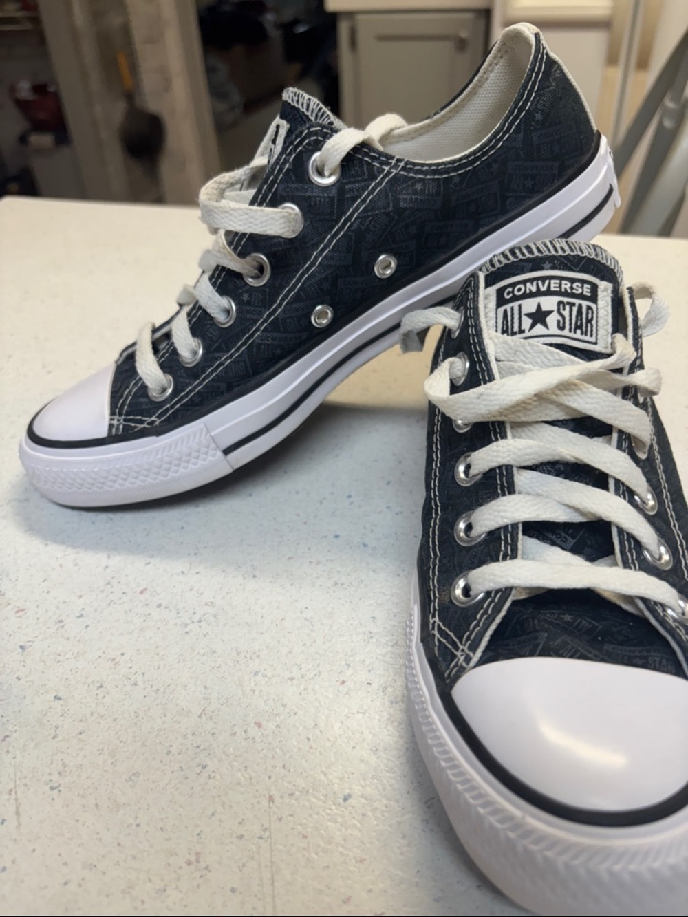 Converse Low Top Sneakers in Black and White